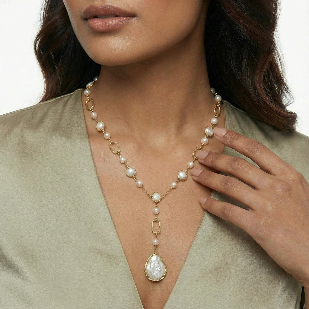 Lumina Pearl Station Necklace by LETICI & CO