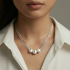 Silver Strand Layers Necklace by LETICI & CO