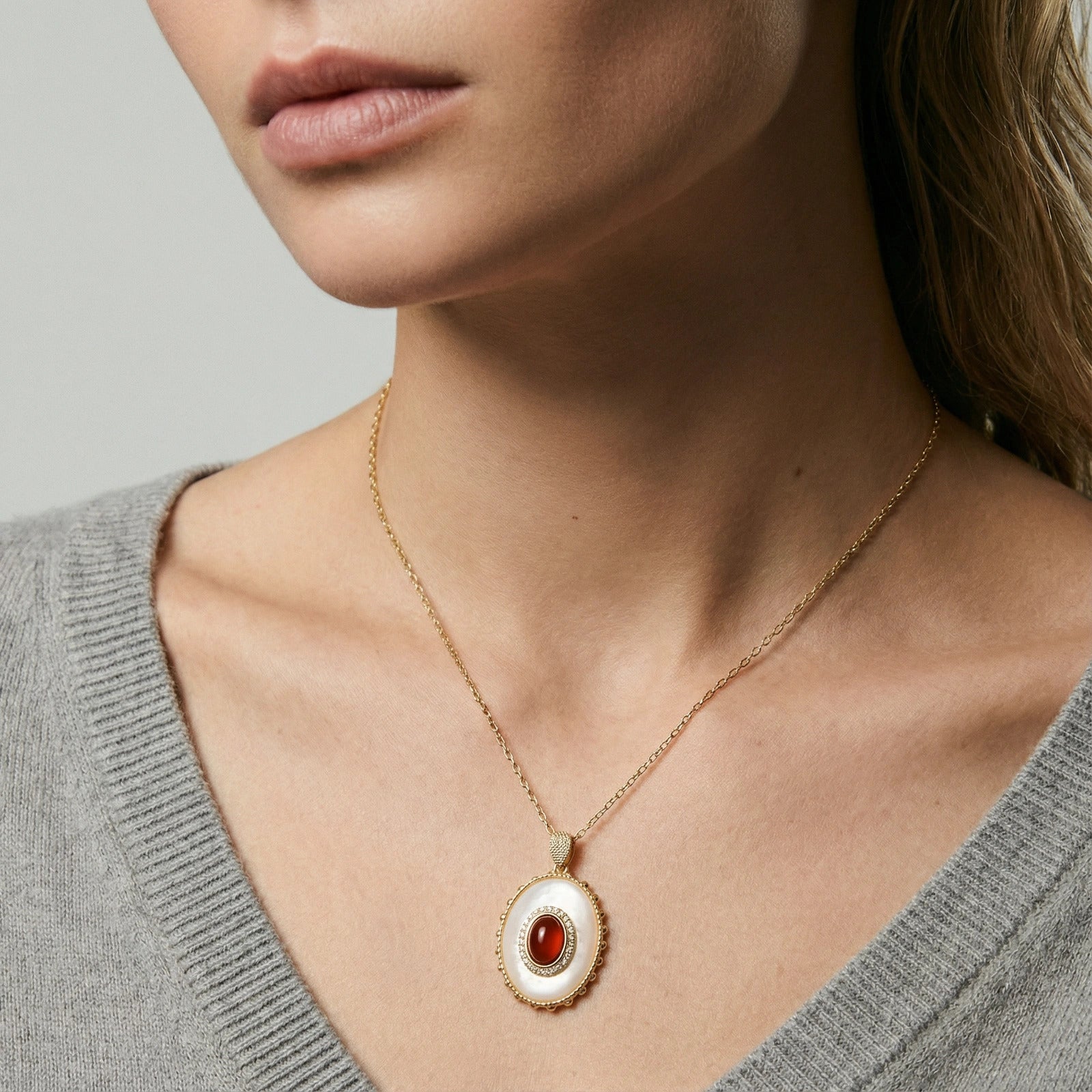 Amber Cameo Pendant by LETICI & CO