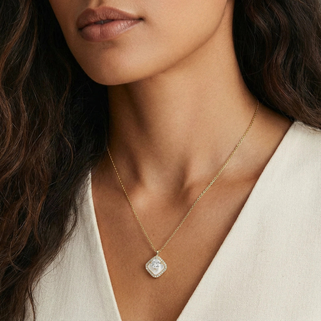 Golden Halo Pearl Pendant by LETICI & CO
