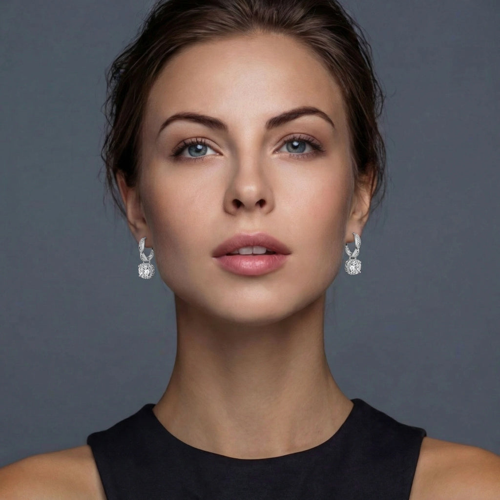 Twisted Infinity Halo Moissanite Earrings by LETICI & CO