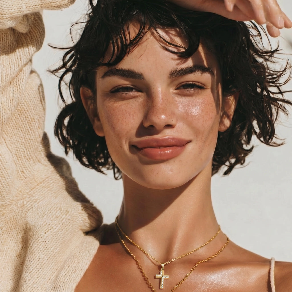 Divine Radiance Cross Necklace by LETICI & CO
