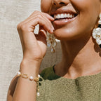 Golden Pearl Chain Bracelet by LETICI & CO