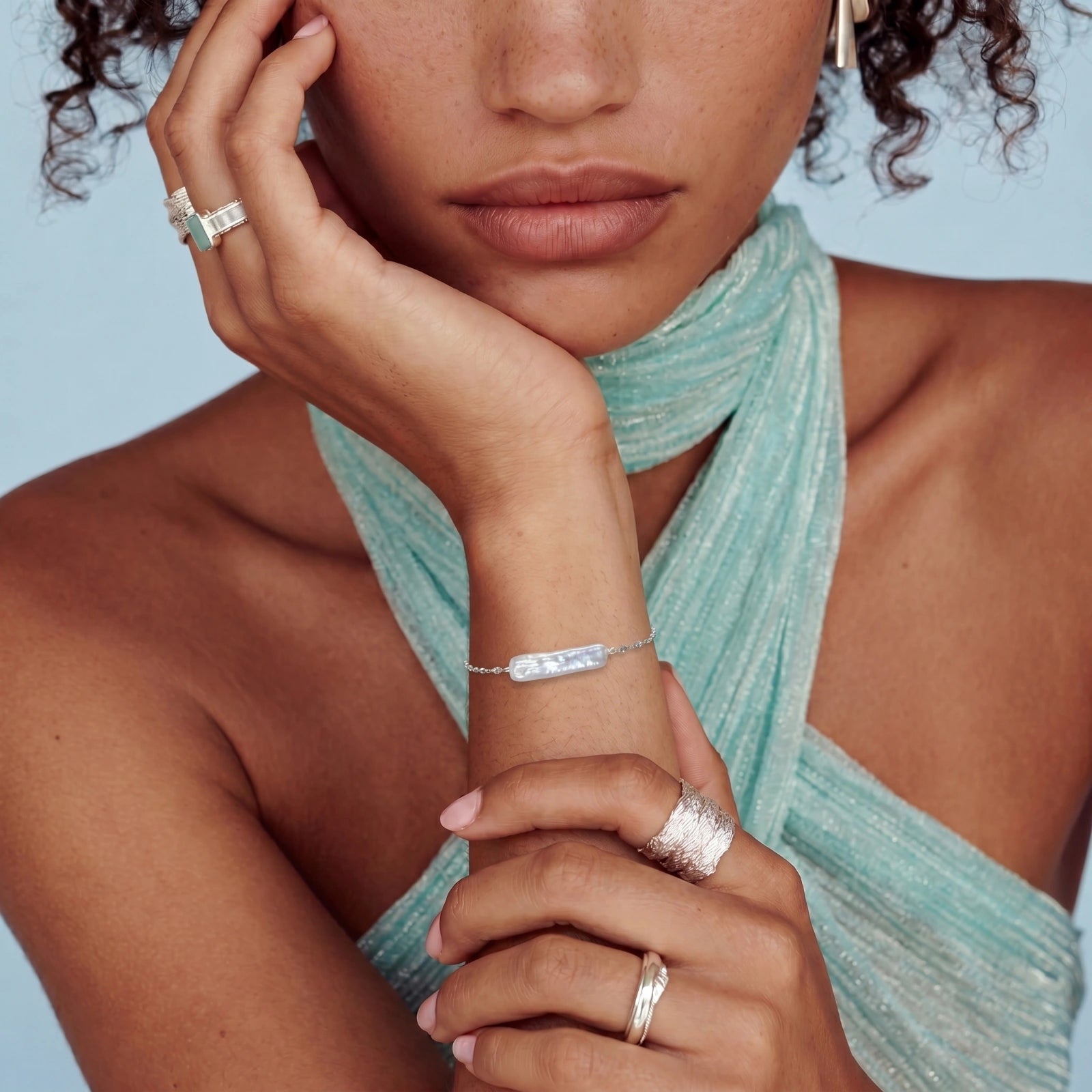 Baroque Pearl Chain Bracelet by LETICI & CO