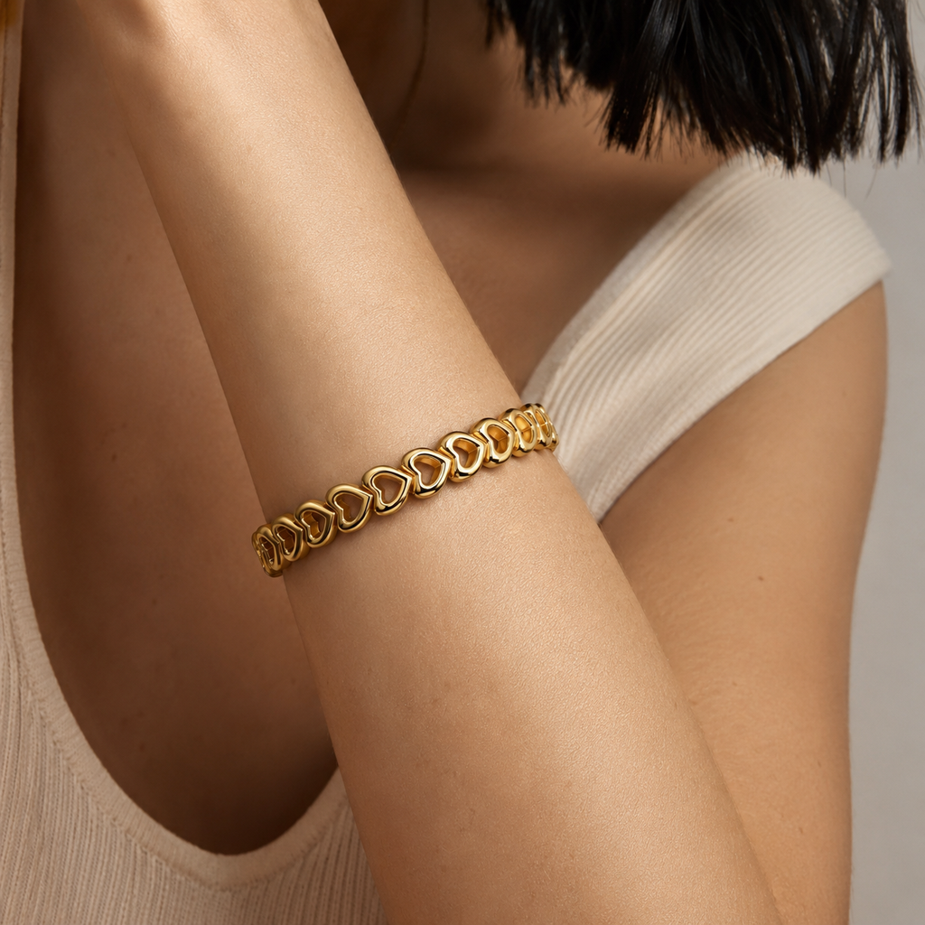Linked Hearts Bangle by LETICI & CO