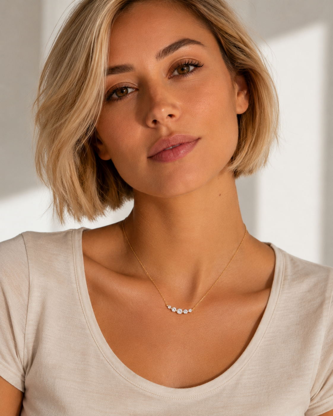 Golden Arc Necklace by LETICI & CO