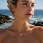Bamboo Crystal Arc Necklace by LETICI & CO