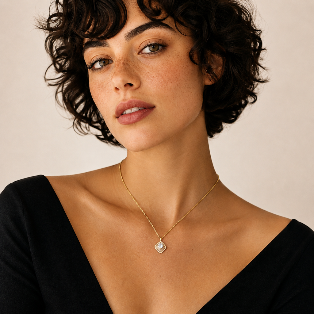 Golden Halo Pearl Pendant by LETICI & CO