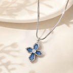 Denim Cross Necklace by LETICI & CO
