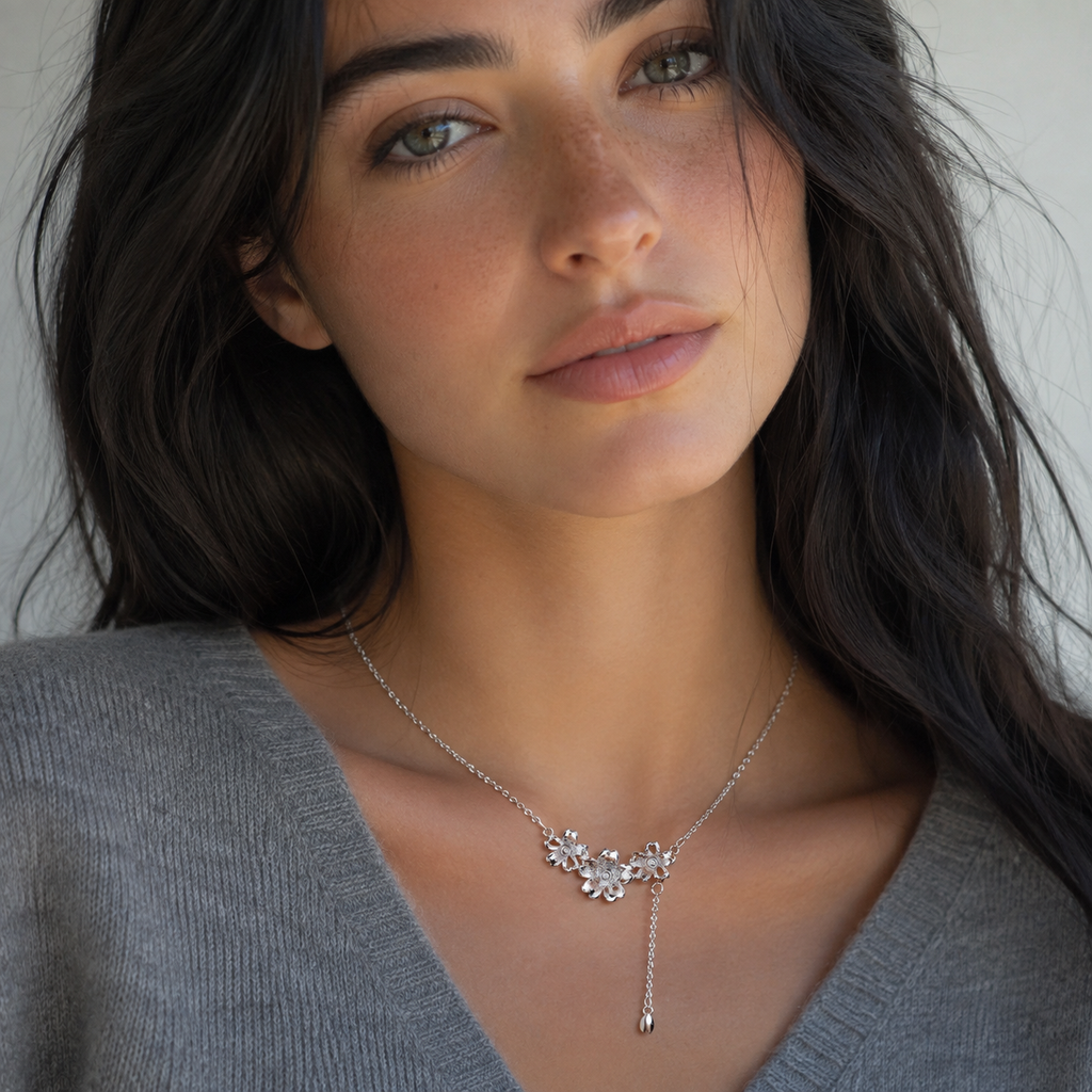 Silver Bloom Lariat by LETICI & CO