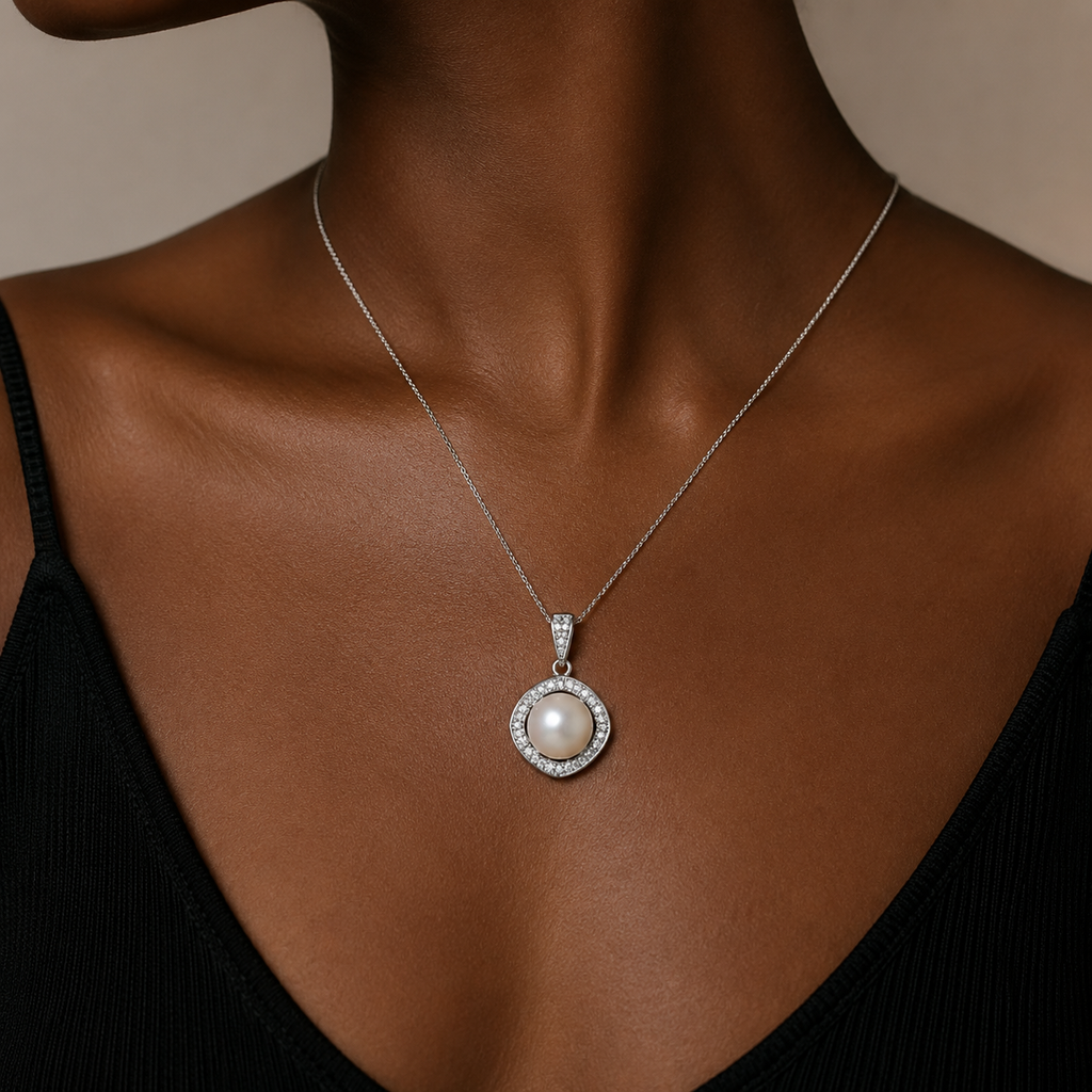 Halo Pearl Statement Necklace by LETICI & CO